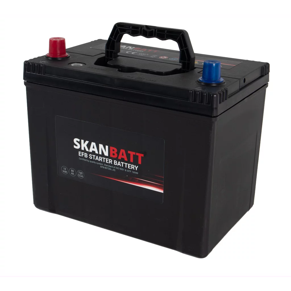 SKANBATT EFB Startbatteri 12V 80AH 730CCA (260x17x225mm) +L
