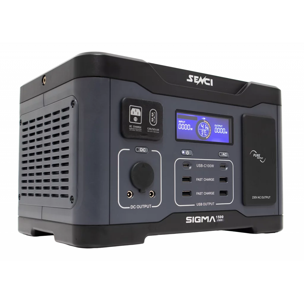 SENCI Lithium LPS 1152Wh Power Station med 1500W (3000W) sinus inverter