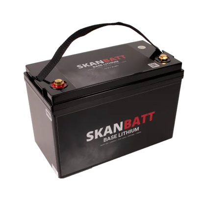 SKANBATT Base Lithium - 12V 100Ah 100A BMS - 326x173x215mm - 3 Års garanti