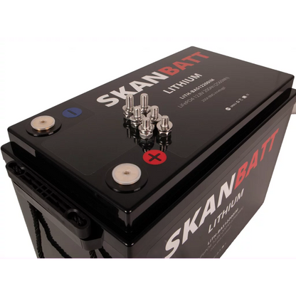 SKANBATT Lithium Batteri 12V 200AH 200A BMS (345x190x245mm)