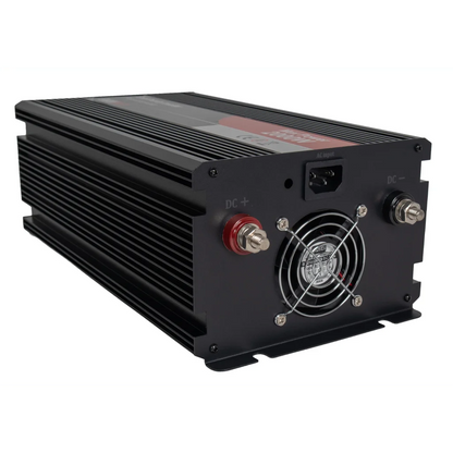 SKANBATT Inverter 12V 2000W Ren Sinus med Nettprioritering og Trådløs Fjernkontroll 415x165x120mm
