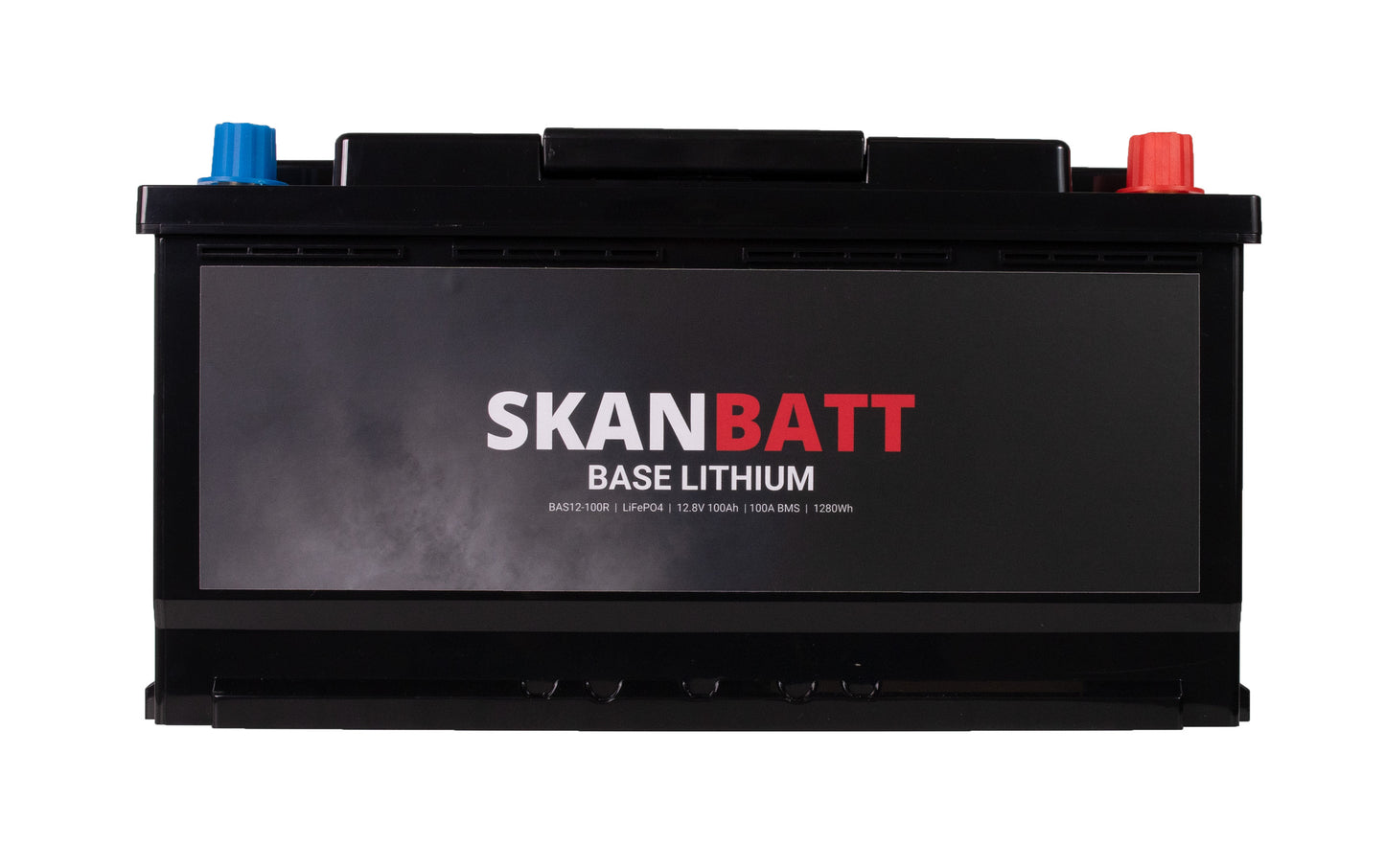 SKANBATT Base Lithium - 12V 100Ah 100A BMS - 352x174x190mm - 3 Års garanti - Bobil