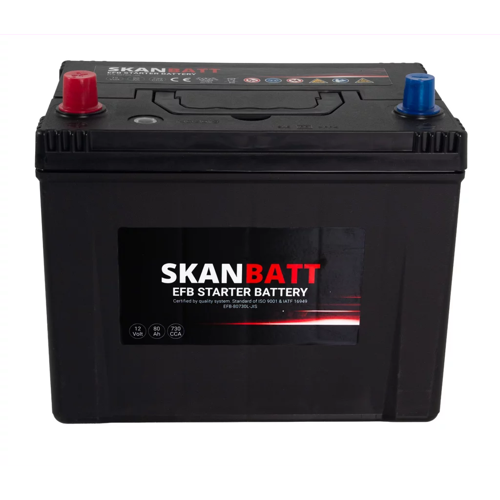SKANBATT EFB Startbatteri 12V 80AH 730CCA (260x17x225mm) +L