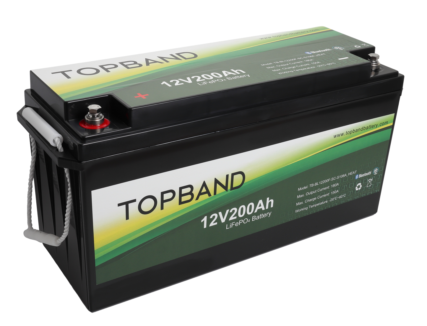 TOPBAND Lithium HEAT PRO - 12V 200AH - 200A BMS - Bluetooth och värme (TOP-Heat200200BS)