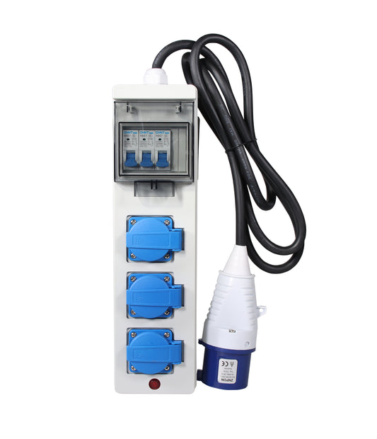 Hyundai Adapter 1-Fas 32A Til 3X16A Schuko shown in product view