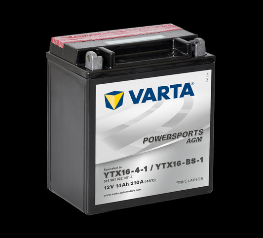 VARTA AGM MC Batteri 12V 14AH 210CCA (150x87x161mm) +venstre YTX16-BS-1 - Image 1