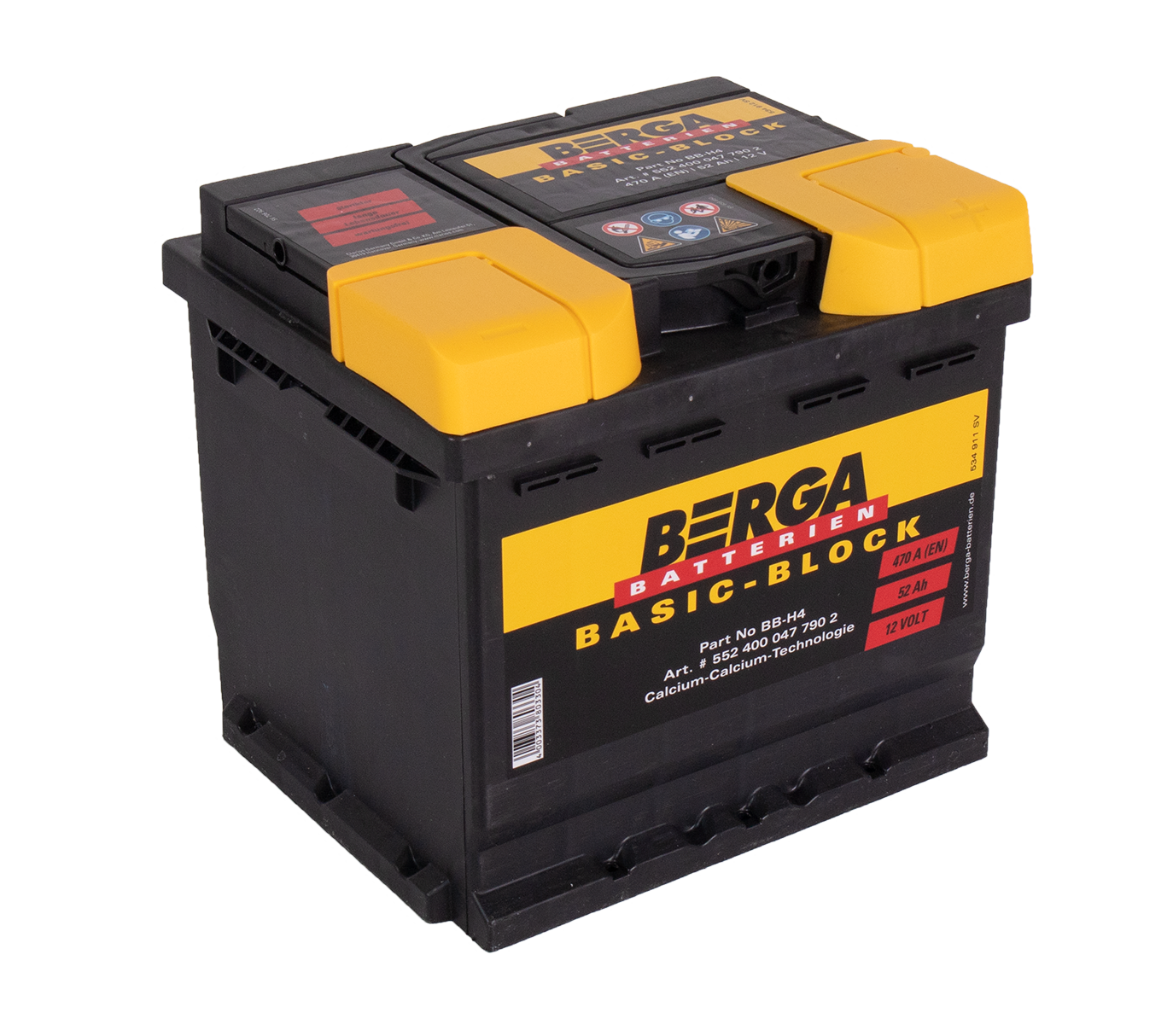 Berga Basic Block 12V 52Ah 470Cca shown in product view