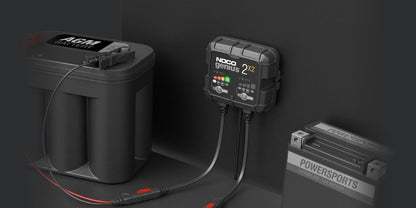 Noco Elektronisk Batterilader 6/12V 2X2A (2-Kanaler) shown in detail view