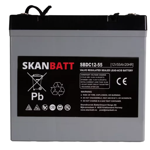 Ritar Agm Deep Cycle Batteri 12V 55Ah (229X138X216Mm) +Venstre