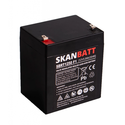 SKANBATT AGM Batteri 12V 5AH (90x70x101mm) F1