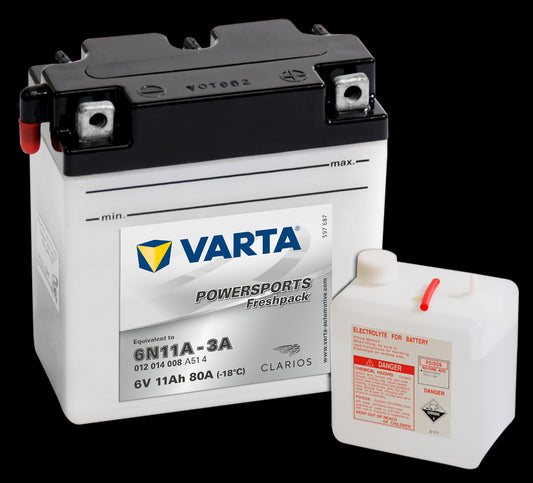 VARTA MC Batteri 6V 12AH 80CCA (122x61x135mm) +høyre 6N11A-3A (011014) - Image 1