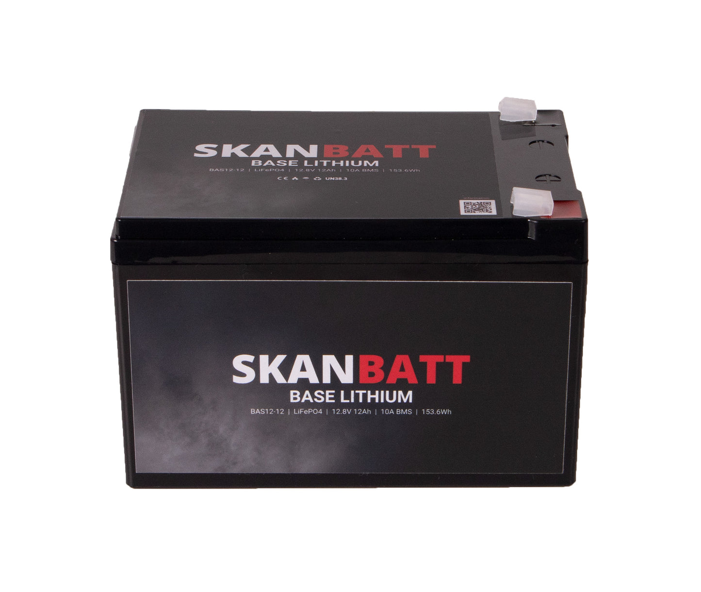 SKANBATT Base Lithium - 12V 12Ah 10A BMS - 151x98x95mm - 3 Års garanti