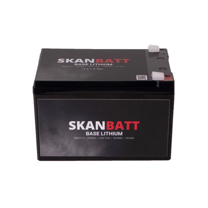 SKANBATT Base Lithium - 12V 12Ah 10A BMS - 151x98x95mm - 3 Års garanti