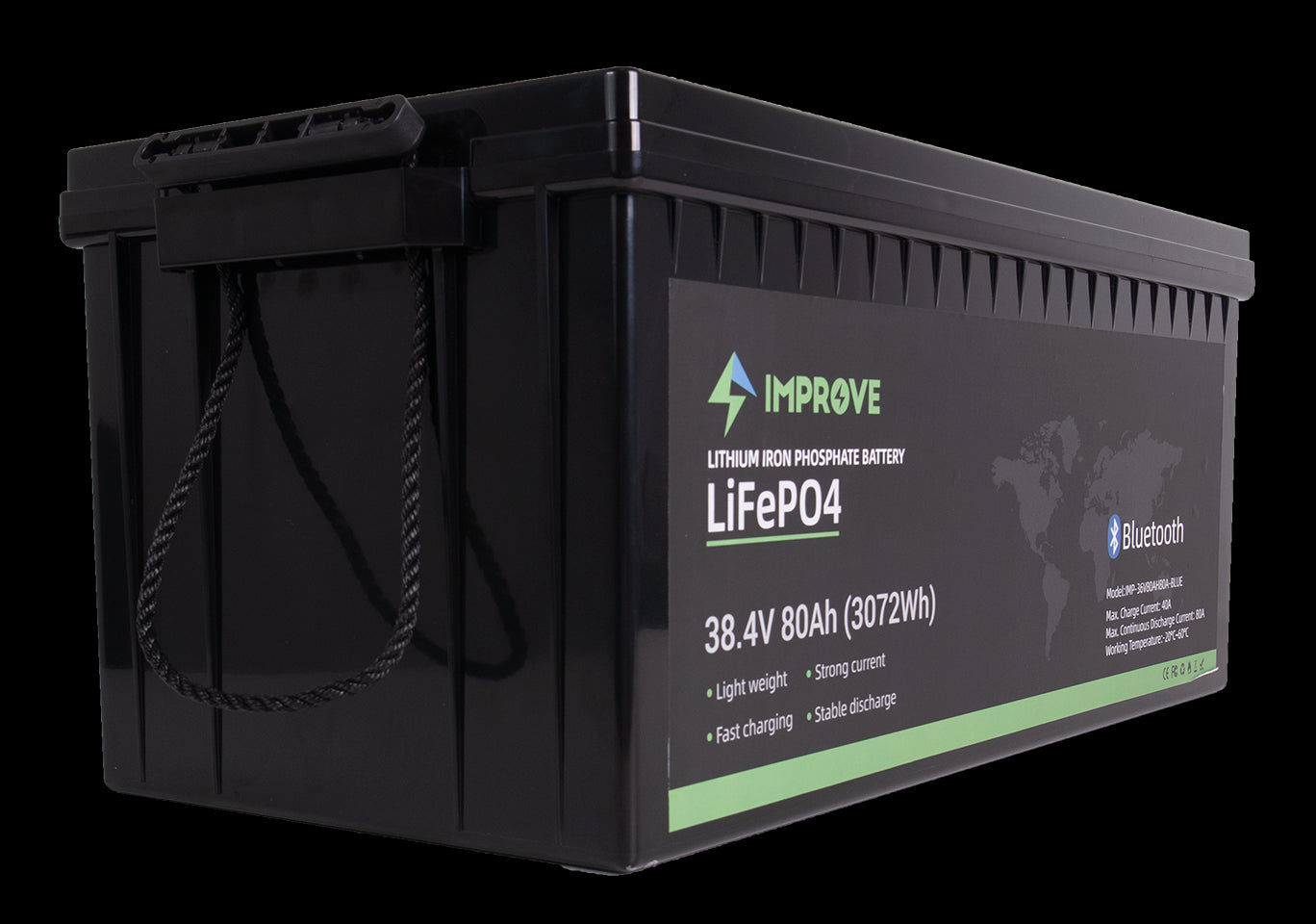 IMPROVE Bluetooth Lithium Batteri 36V 80Ah (LiFePO4) BMS 80A - Image 2