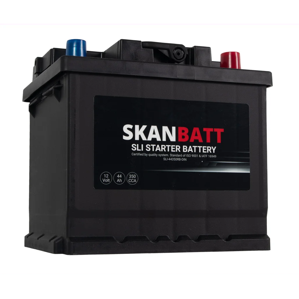 SKANBATT SLI Startbatteri 12V 44AH 350CCA (207x175x190mm) +R