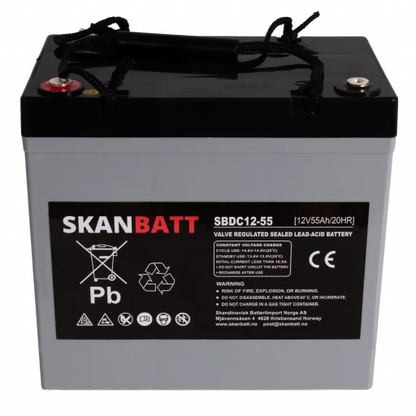 Ritar Agm Deep Cycle Batteri 12V 55Ah (229X138X216Mm) +Venstre