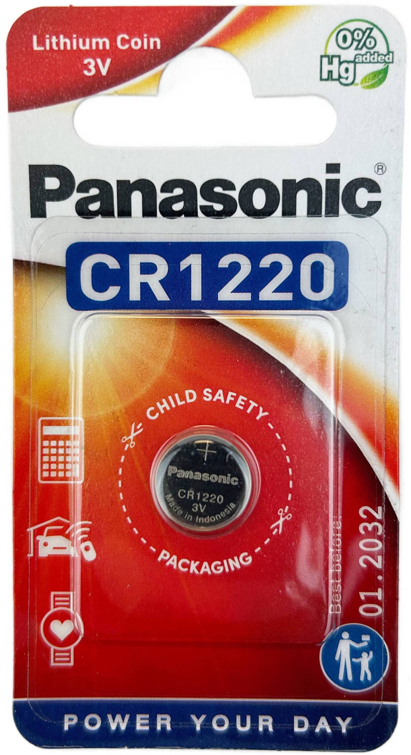 PANASONIC Knappcelssbatteri CR1220 3V