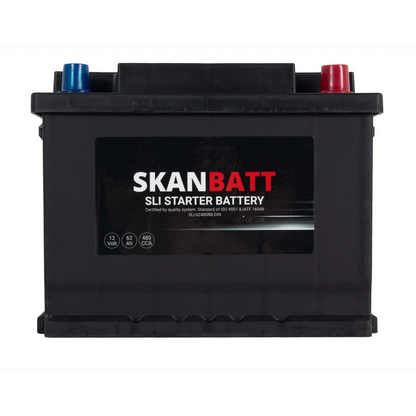 SKANBATT SLI Startbatteri 12V 62AH 480CCA (242x175x190mm) +R