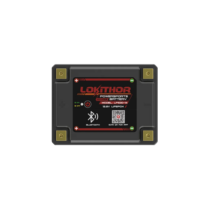 LOKITHOR Lithium MC Batteri 12V 14Ah - 166x127x176mm - Bluetooth - Heat shown in product view