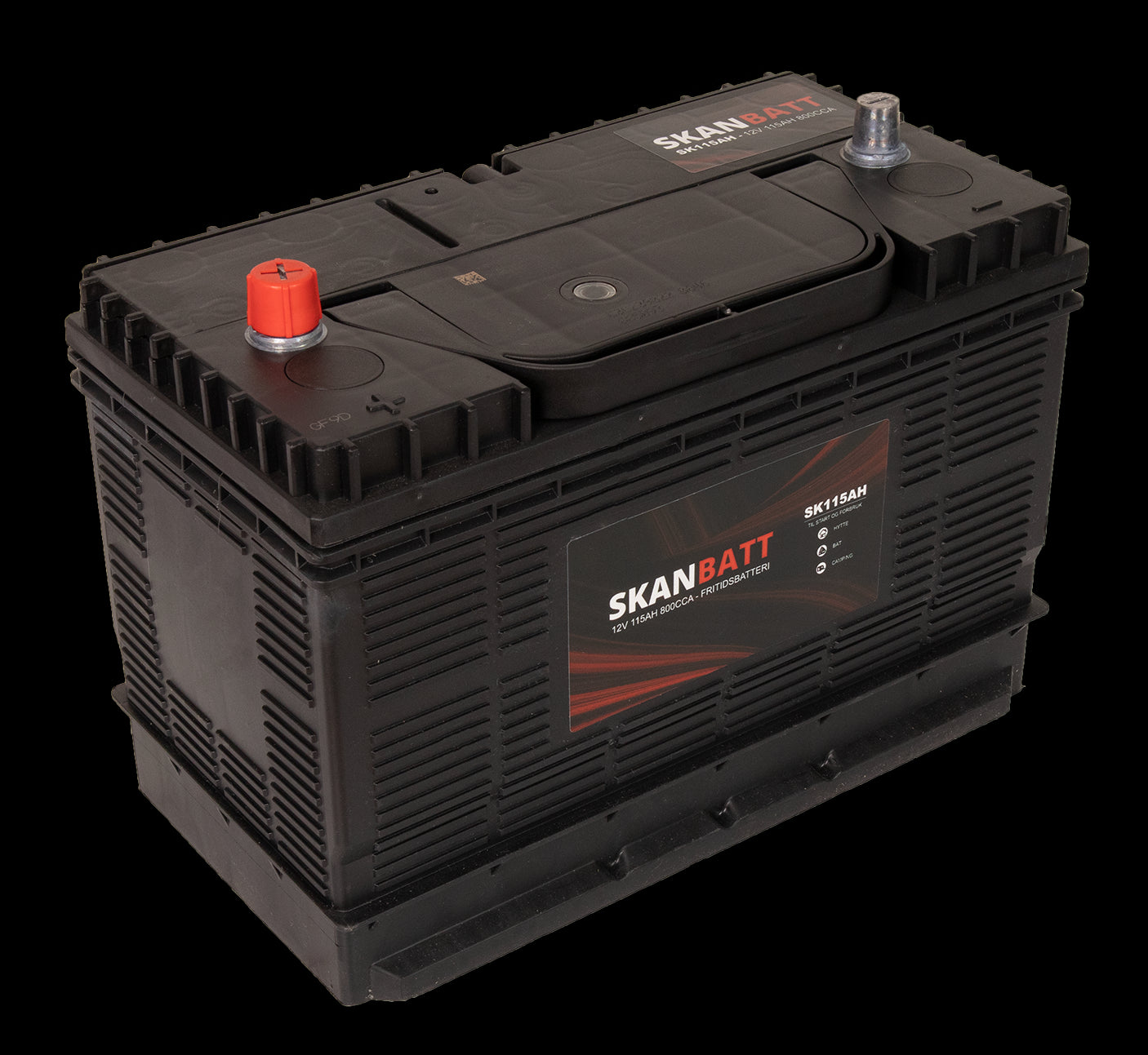 SKANBATT Fritidsbatteri 12V 115AH 800CCA (330x172x222/242mm) +midtstilt - Image 1