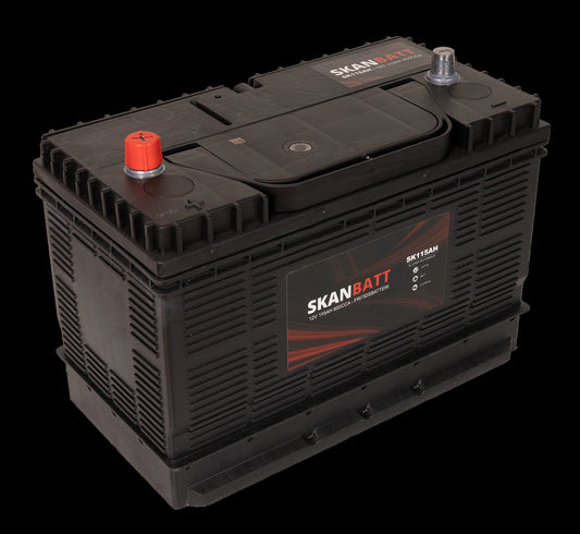 SKANBATT Fritidsbatteri 12V 115AH 800CCA (330x172x222/242mm) +midtstilt
