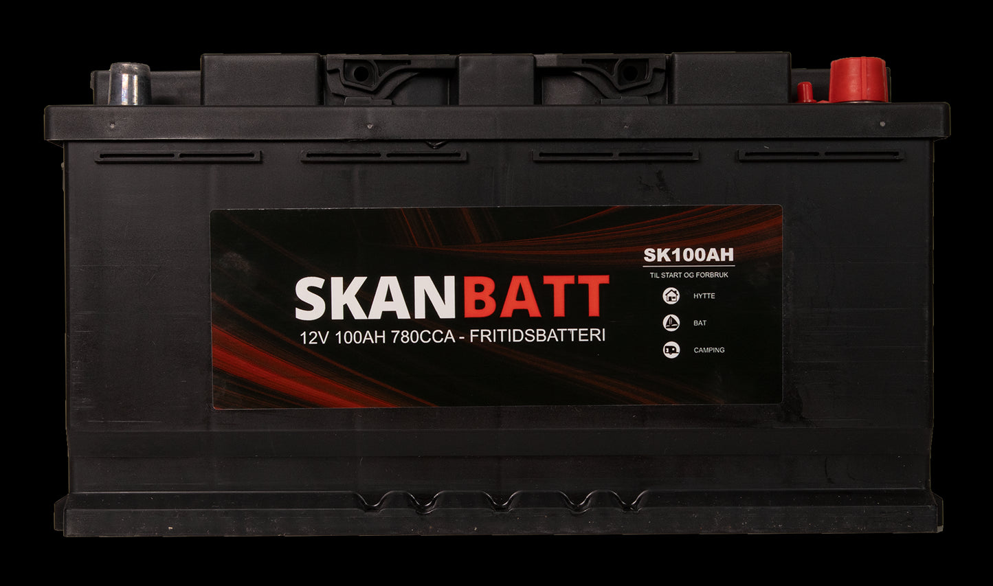 SKANBATT Fritidsbatteri 12V 100AH 780CCA (354x175x190/190mm) +høyre - Image 9