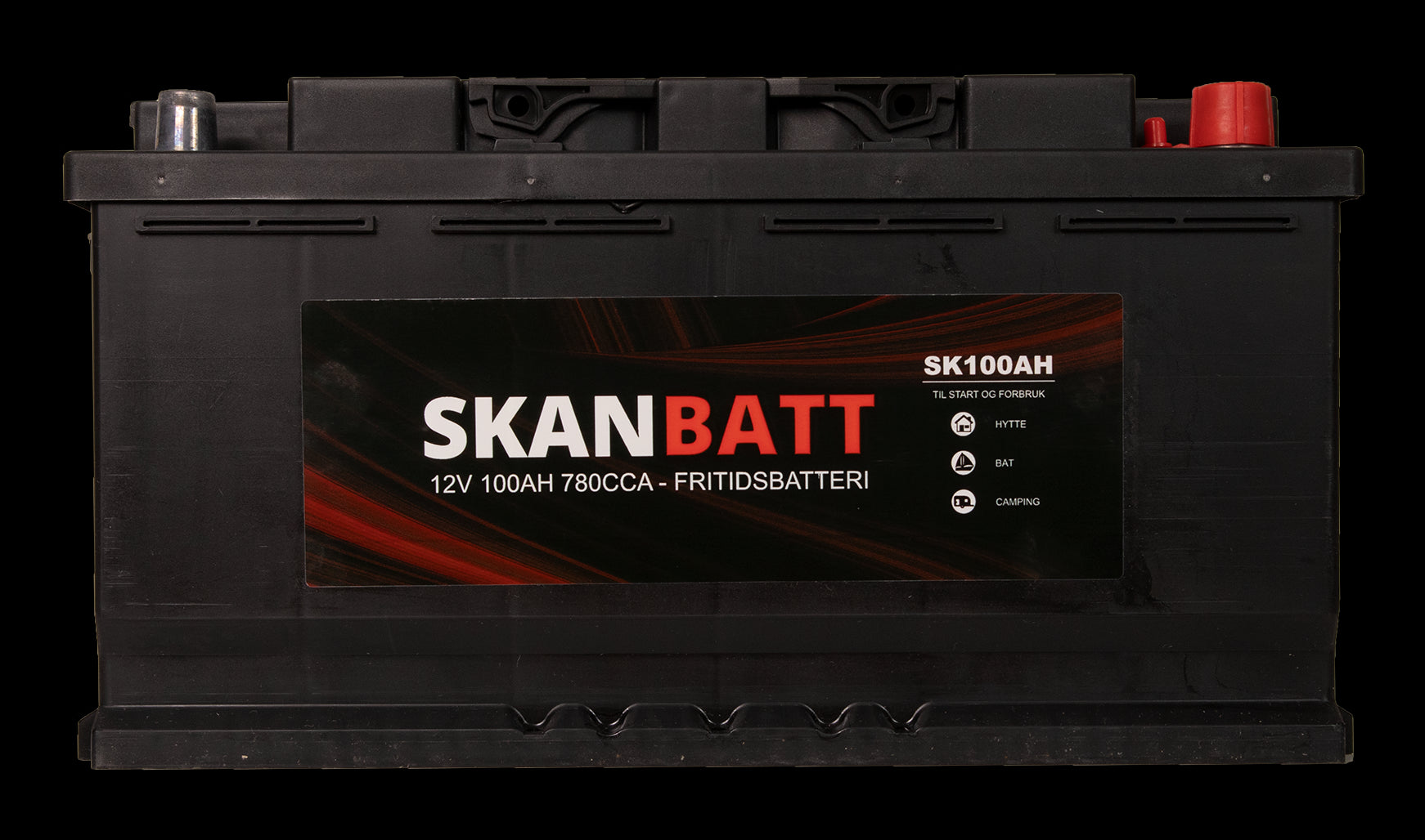 SKANBATT Fritidsbatteri 12V 100AH 780CCA (354x175x190/190mm) +høyre - Image 9