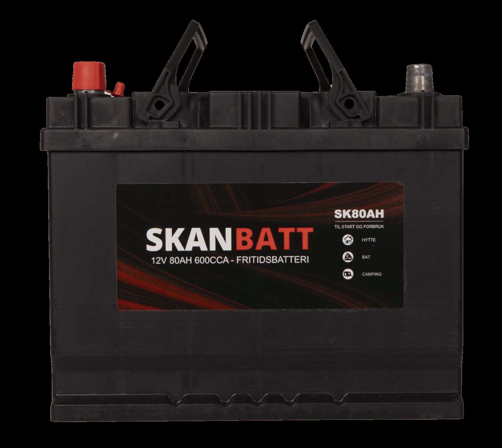 SKANBATT Fritidsbatteri 12V 80AH 600CCA (256x174x205/225mm) +venstre - Image 8