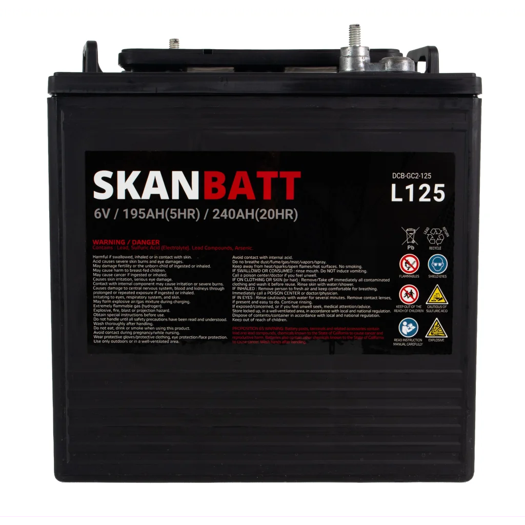 SKANBATT L125 Deep Cycle Batteri 6V 240Ah (264x181x276mm)