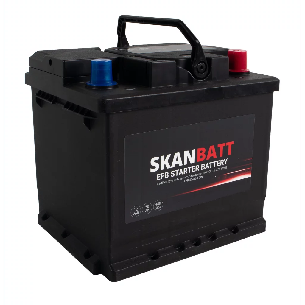 SKANBATT EFB Startbatteri 12V 50AH 480CCA (207x175x190mm) +R