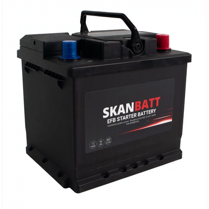 SKANBATT EFB Startbatteri 12V 50AH 480CCA (207x175x190mm) +R