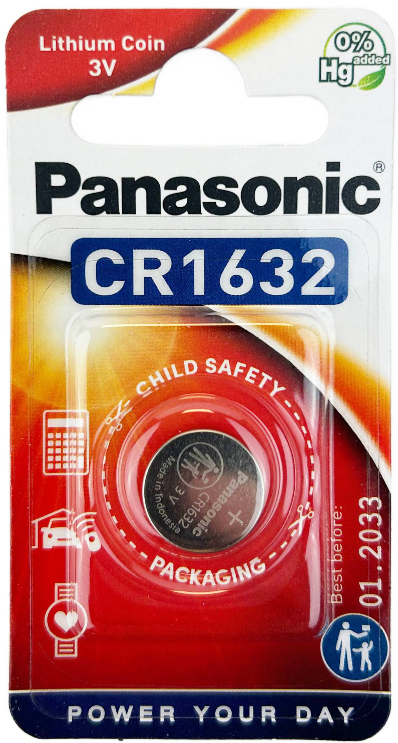 PANASONIC Knappcellsbatteri CR1632 3V 1-pack