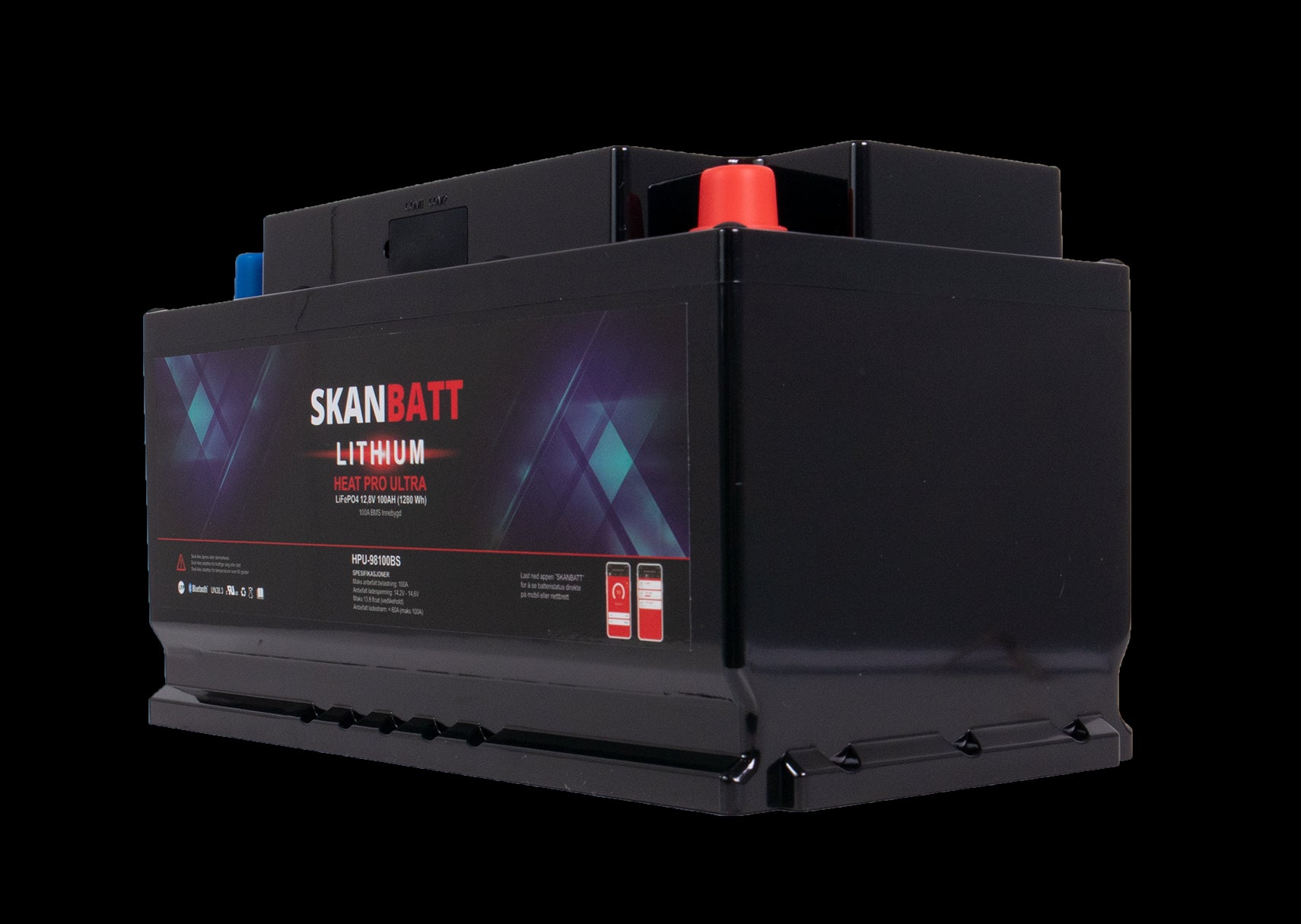 SKANBATT Lithium HEAT PRO 'Ultra' 12V 100AH - CAN Bus - 300A (<3s) - 8 års garanti - BOBILBATTERIET - Image 5