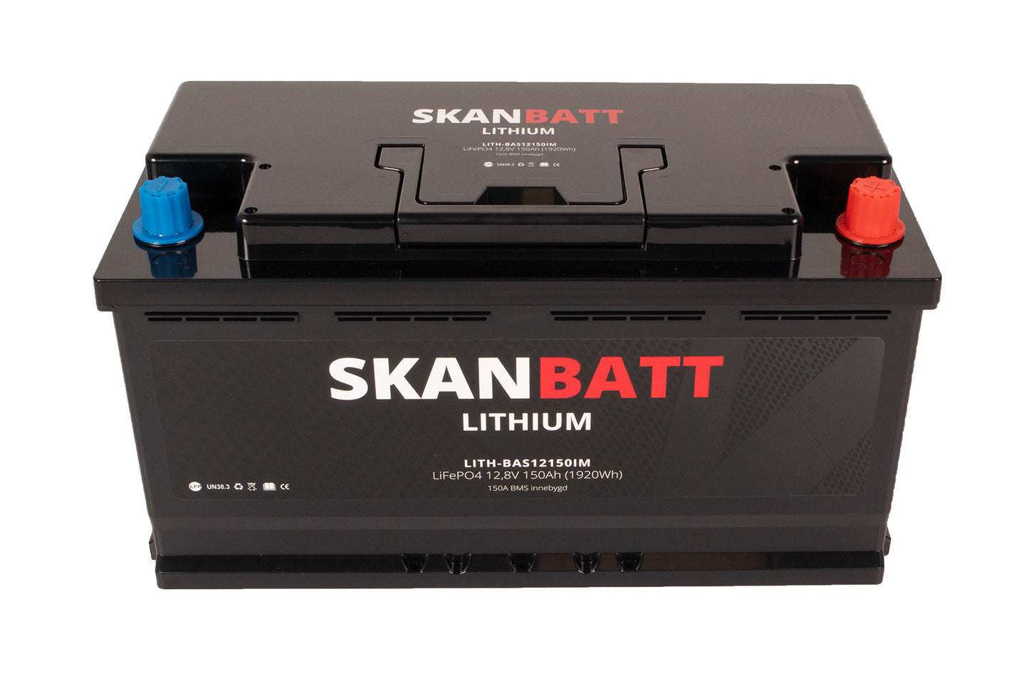 Skanbatt Lithium Batteri 12V 150Ah 150A Bms (352X174X190Mm)