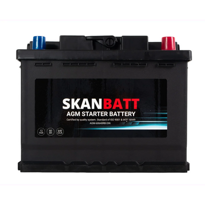 SKANBATT AGM Startbatteri 12V 60AH 640CCA (242x175x190mm) +R