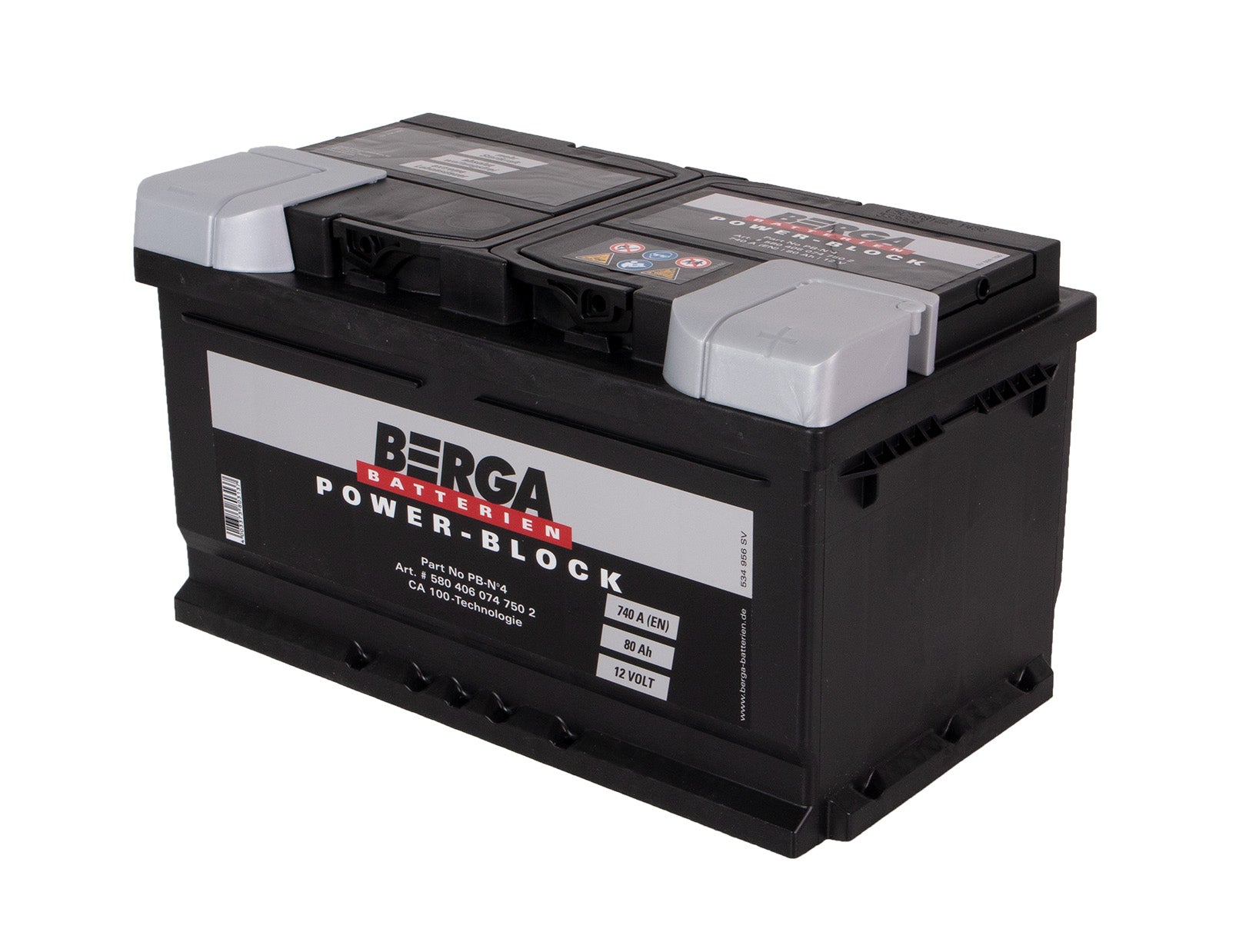 BERGA Power Block 12V 80AH 740CCA shown in product view image 2
