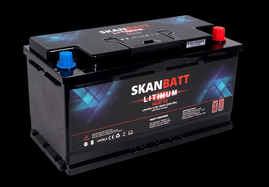SKANBATT V2 Lithium HEAT Batteri 12V 180AH 150A BMS - Bobil - Bluetooth - Image 1