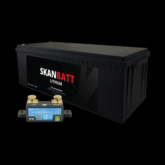 SKANBATT Lithium Batteri 48V 100AH 100A BMS (640x245x220mm) IP67 - Med Bluetooth - NYHET! - Image 1