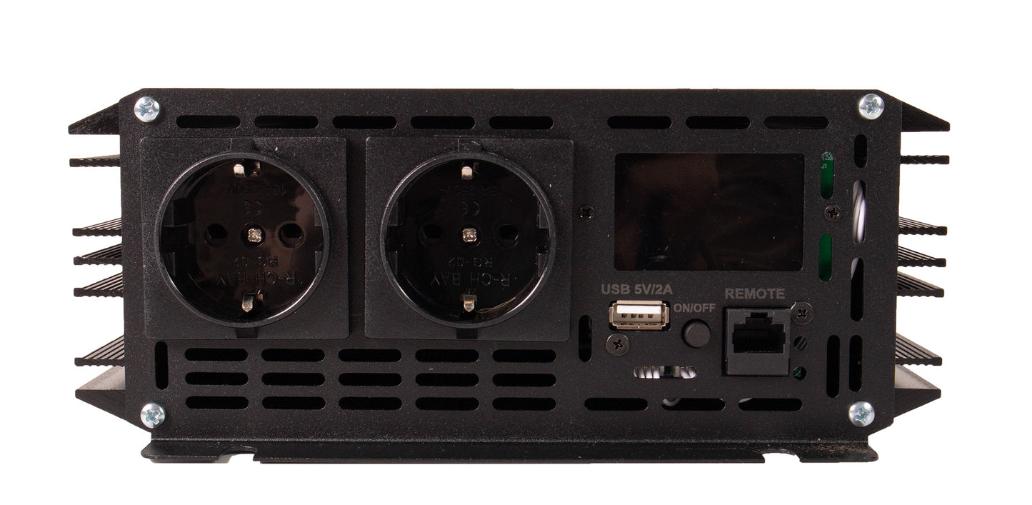 Skanbatt Inverter 12V 2000W  Ren Sinus M/Trådløs Fjernkontroll