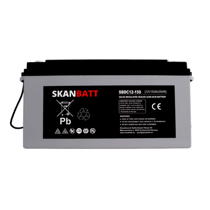 SKANBATT AGM Deep Cycle Batteri 12V 150AH C10 (483x170x241mm) +venstre