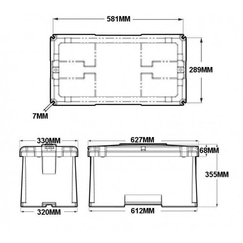 Batterikasse 538x243x281mm (innvendig) - Image 5