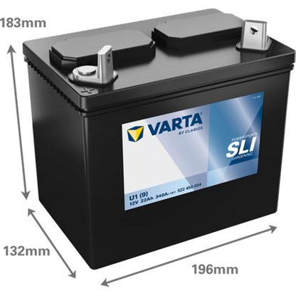 Produktbilde 2 av VARTA Plenklipper Batteri 12V 22AH 340CCA (196x132x183mm) +Venstre U1(9)