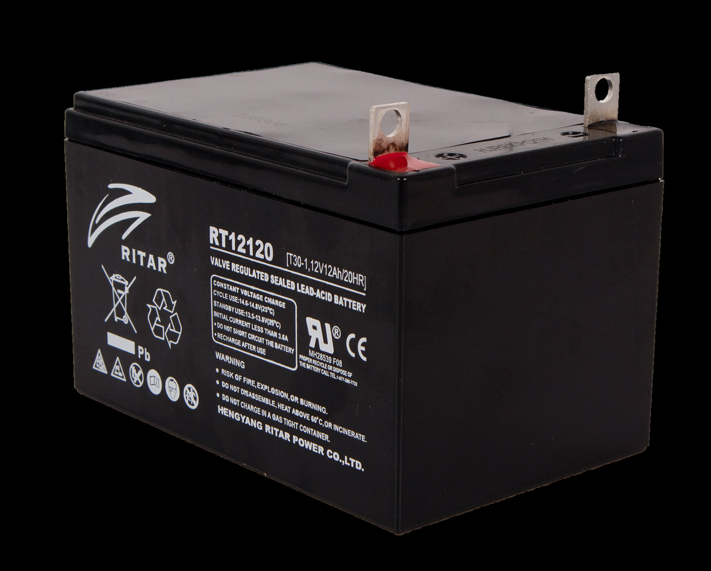 RITAR AGM Batteri 12V 12AH M6 (151x98x107mm)