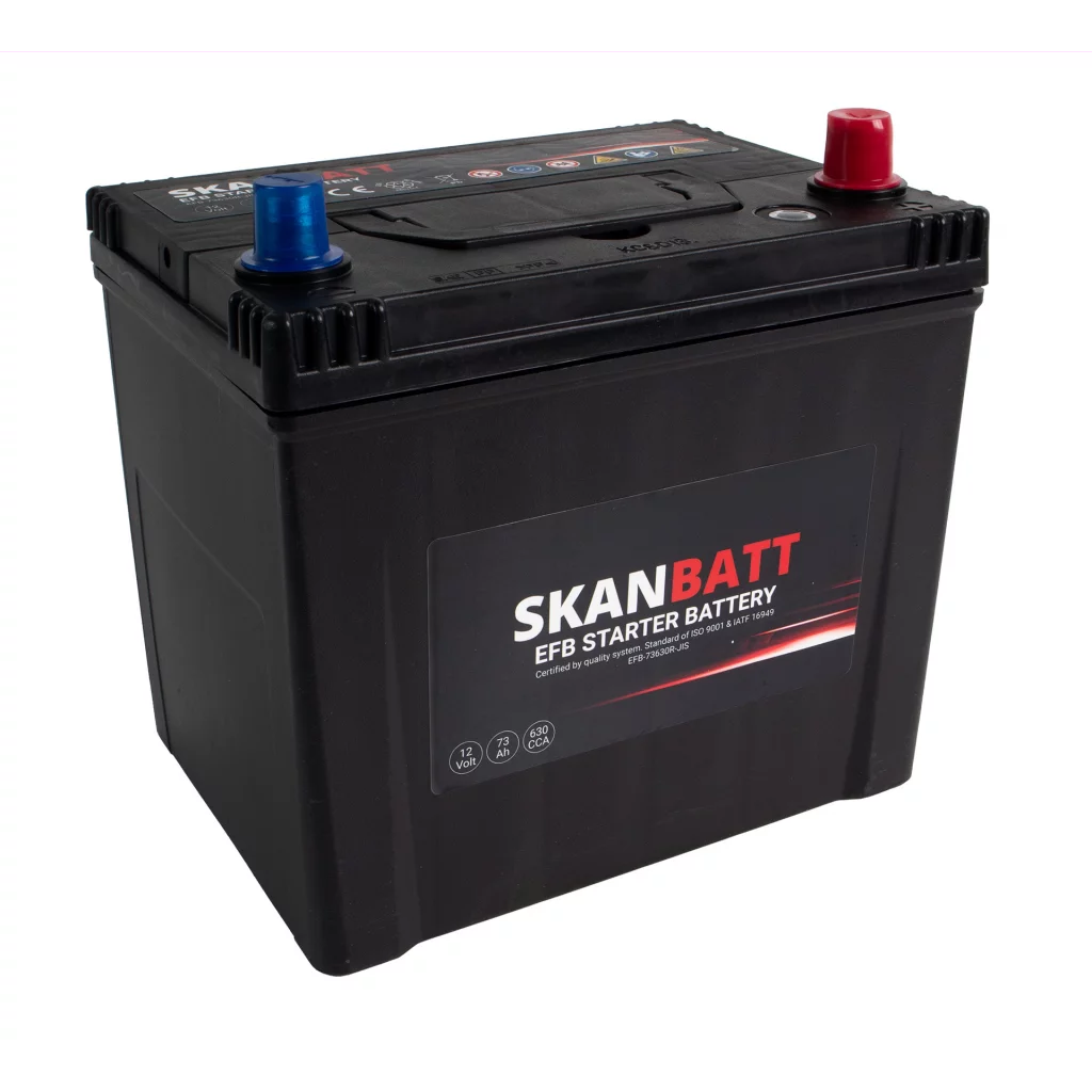 SKANBATT EFB Startbatteri 12V 73AH 630CCA (232x173x225mm) +R