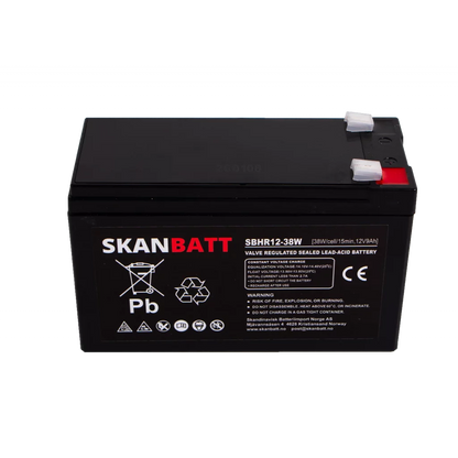 SKANBATT High Rate AGM Batteri 12V 9AH (151x65x93,5mm) F2