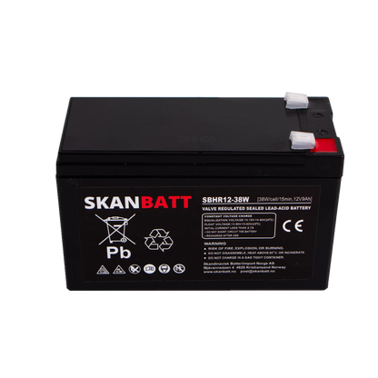 SKANBATT High Rate AGM Batteri 12V 9AH (151x65x93,5mm) F2