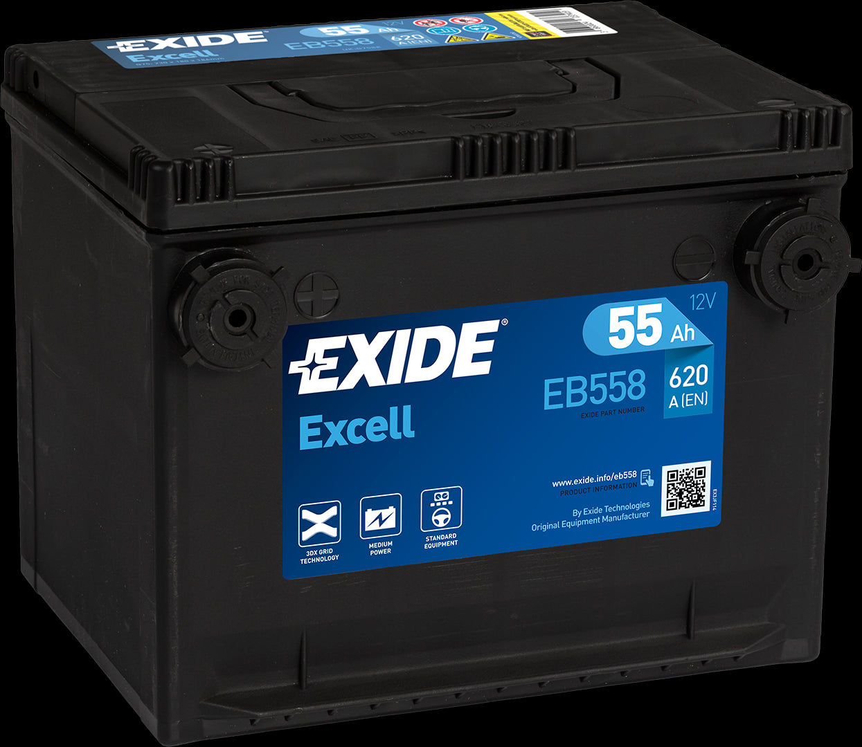 Exide Startbatteri 12V 55Ah (230X180X186Mm) +Venstre