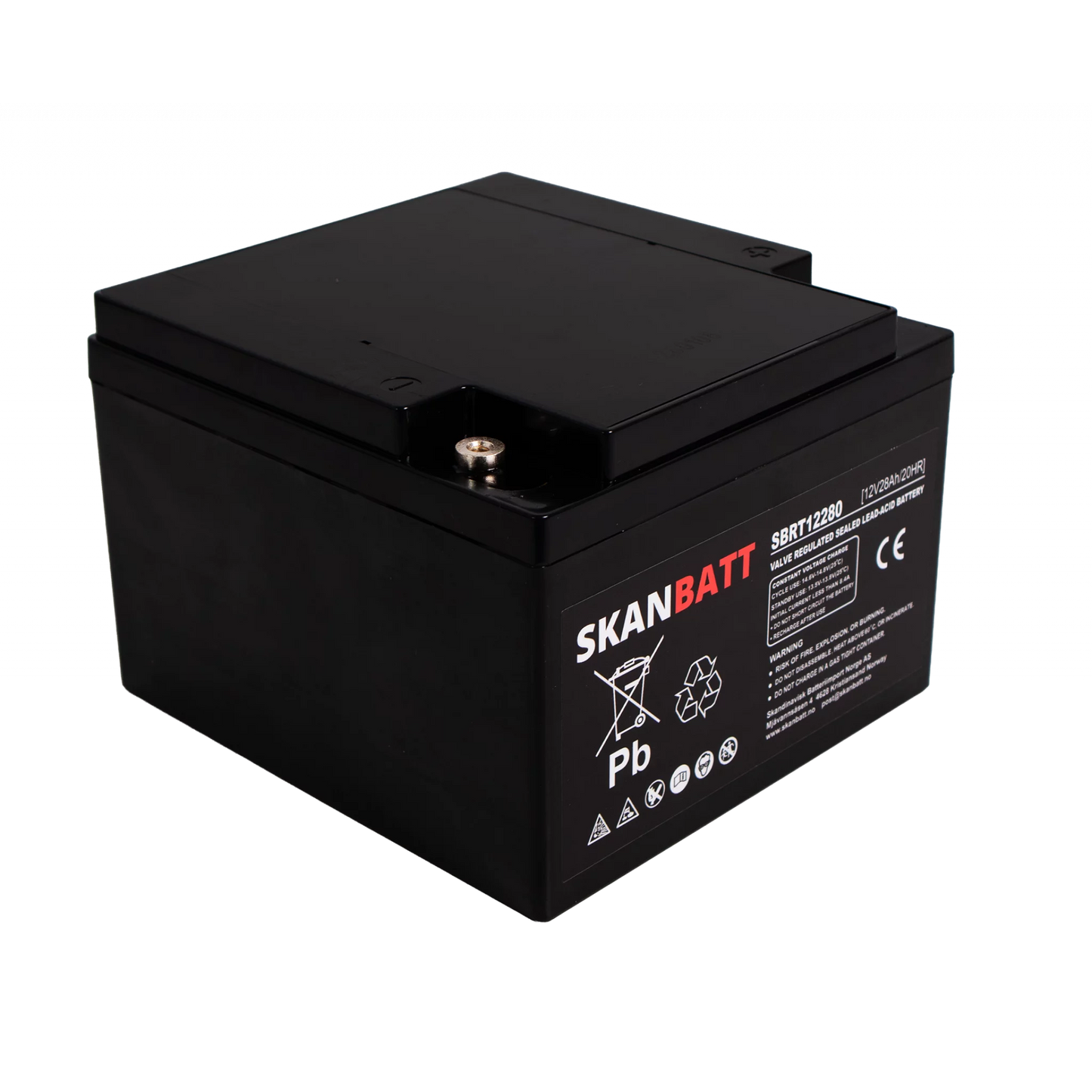 SKANBATT AGM Batteri 12V 28AH (166x175x125mm) M5