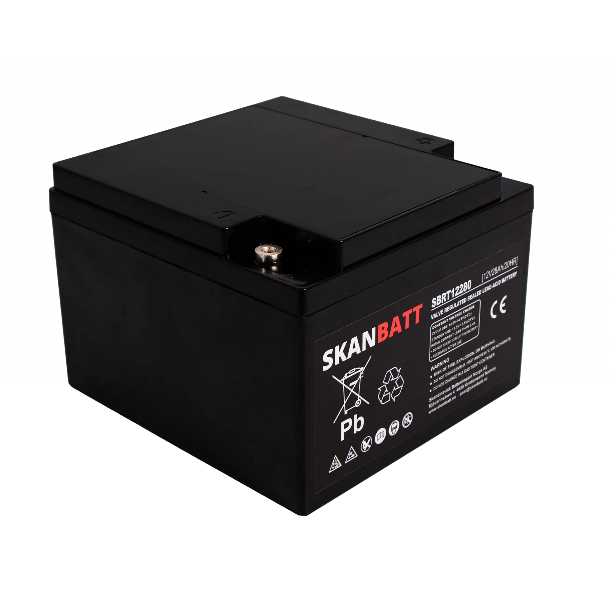 SKANBATT AGM Batteri 12V 28AH (166x175x125mm) M5