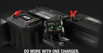 Noco Elektronisk Batterilader 6/12V 2X2A (2-Kanaler) label detail